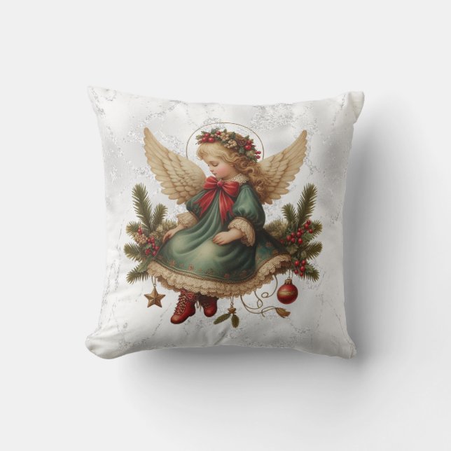 Kussen Vintage Kerst Engel (Voorkant)