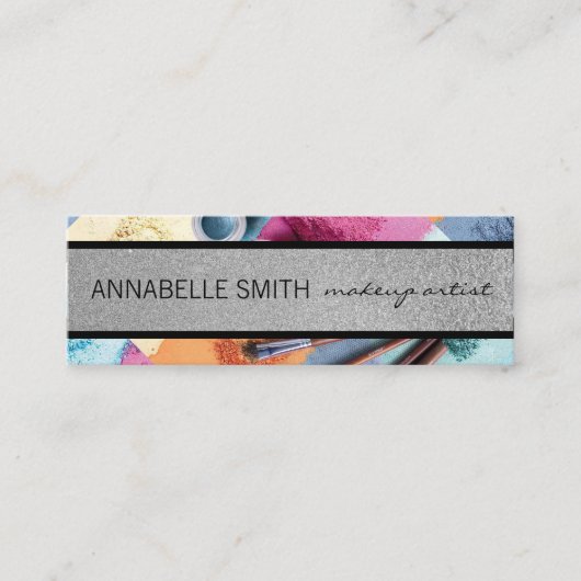 Kussen / Visagist / Make-up Poeder Mini Visitekaartje (Voorkant)