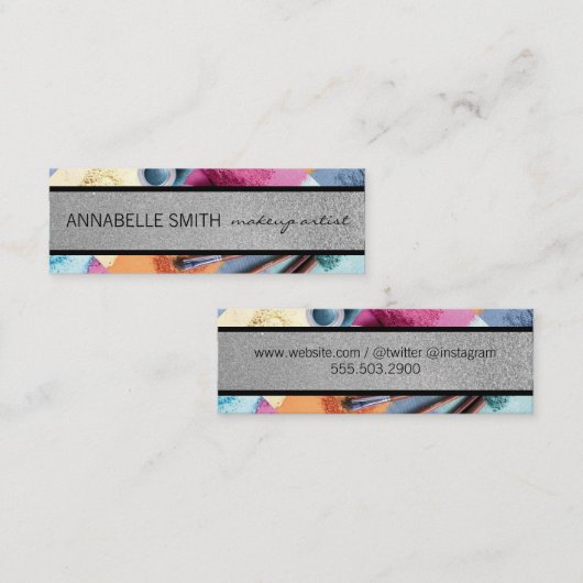 Kussen / Visagist / Make-up Poeder Mini Visitekaartje (Voorkant / Achterkant)