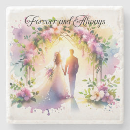 Kussen voor altijd en altijd stenen onderzetter