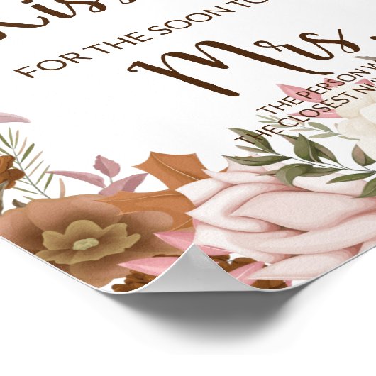 Kussen voor spoedig mevrouw Boho Herfst Bruidsfees Poster (Hoek)