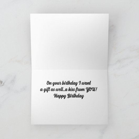 **KUSSEN VOOR U OP UW VERJAARDAG" KAART (Binnen)