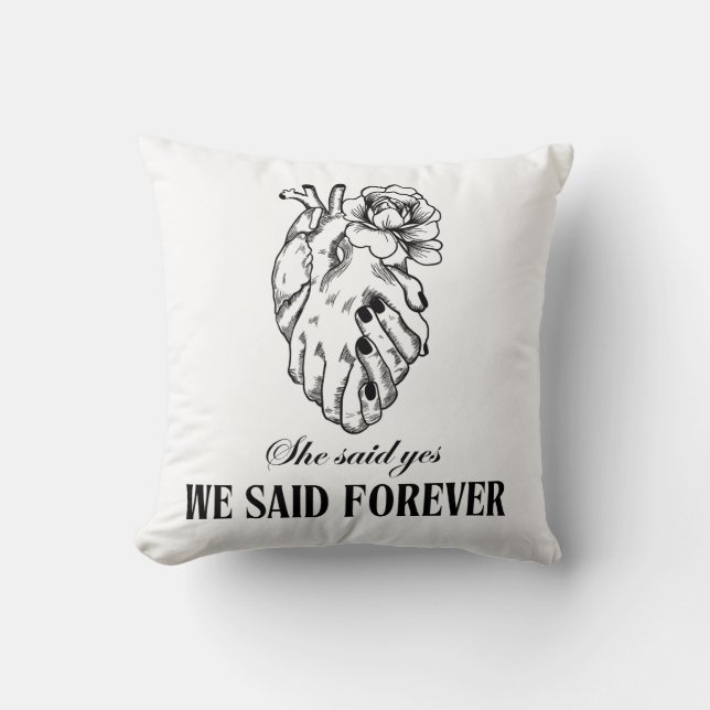 Kussen 'We Said Forever' – Cadeau voor koppels (Voorkant)