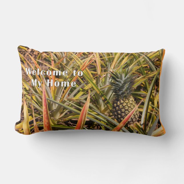 Kussen, welkom in mijn huis met ananas kussen (Voorkant)