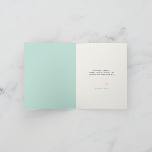 Kussen Zeepaardjes Liefde Strand Bruiloft 3 Multi  Bedankkaart (Binnen)