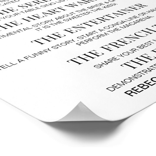 Kussend Menu Minimalistische Trouw Kussend Game Poster (Hoek)