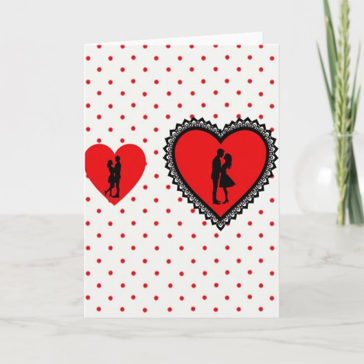 Kussend Paar Liefdeshart Kaart (Voorkant)