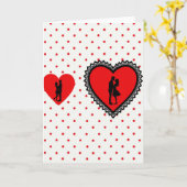 Kussend Paar Liefdeshart Kaart (Gele Bloem)