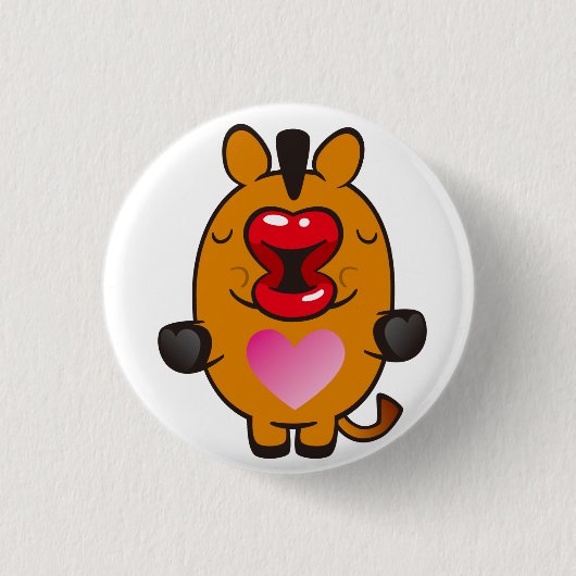 kussend paard ronde button 3,2 cm (Voorkant)