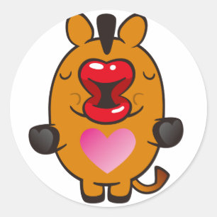 kussend paard ronde sticker