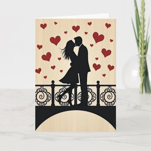 Kussend stel Liefdeskaart Kaart (Voorkant)