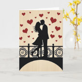 Kussend stel Liefdeskaart Kaart (Gele Bloem)