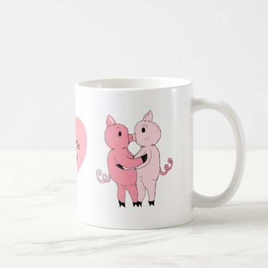 Kussende Biggetjes Koffiemok (Rechts)
