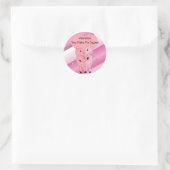 Kussende Biggetjes Ronde Sticker (Tas)