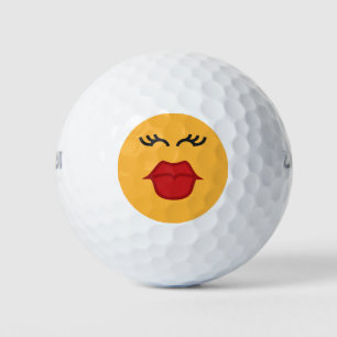 Kussende emoticon golfballen