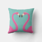 Kussende flamingo's turquoise kussen voor buiten (Achterkant)