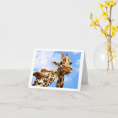 kussende Giraffes Kaart (Gele Bloem)