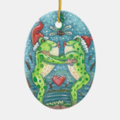 KUSSENDE KIKKERS, DRAGONFLY MISTLETOE ORNAMENT Ova (Voorkant)