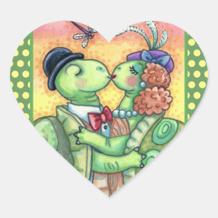 KUSSENDE SCHILDPAD MINNAARS, LIEF TARPON VALENTIJN HART STICKER