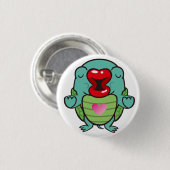 kussende schildpad ronde button 3,2 cm (Voorkant /achterkant)