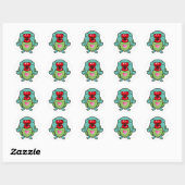 kussende schildpad ronde sticker (Vel)