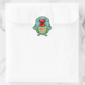 kussende schildpad ronde sticker (Tas)