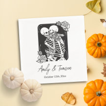 Kussende Skeletten Halloween Goth Huwelijk