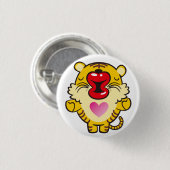 kussende tijger ronde button 3,2 cm (Voorkant /achterkant)