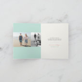 Kussende zeepaarden hartjes strand bruiloft dank j bedankkaart (Binnen)