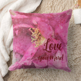 Kussenhoes Love You More Roze Bloemen Kussen
