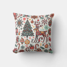 Kussenhoes met cadeau-oude kerstboom