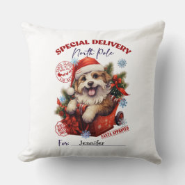 Kussenhoes met een schattige hond voor kerst kussen