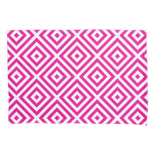 Kussenhoes met heet roze diamantpatroon (Voorkant-Links)