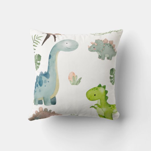 Kussenhoes met pastel dinosaurus kussen (Achterkant)