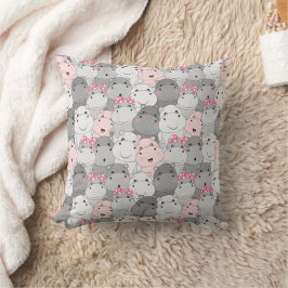 Kussenhoes met schattige baby nijlpaarden kussen