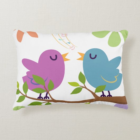 Kussenhoes met Zangvogels Accent Kussen (Voorkant)