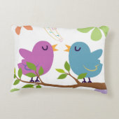 Kussenhoes met Zangvogels Accent Kussen (Achterkant)
