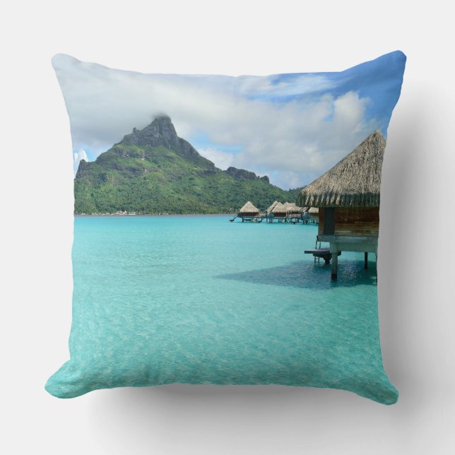 Kussenhoes van overwaterresort op Bora Bora Kussen (Voorkant)