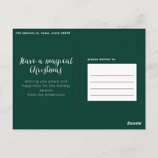 Kussenkerst met botanische kerst briefkaart (Achterkant)