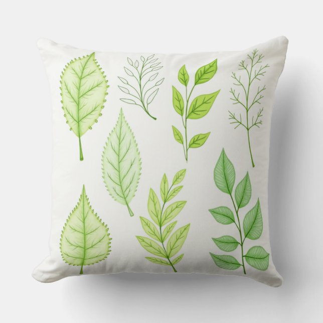 Kussenkussen met bladillustratie kussen (Voorkant)