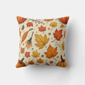 Kussenkussen met omgevallen bladeren en pompoenen kussen (Achterkant)