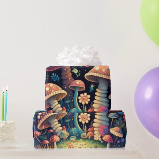 Kussenpaddenstoelenpatroon Verpakkingspapier Cadeaupapier (Feestgeschenken)