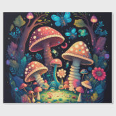 Kussenpaddenstoelenpatroon Verpakkingspapier Cadeaupapier (Vlak)