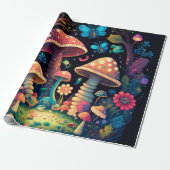 Kussenpaddenstoelenpatroon Verpakkingspapier Cadeaupapier (Uitgerold)