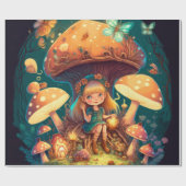 Kussenpaddenstoelenpatroon Verpakkingspapier Cadeaupapier (Vlak)