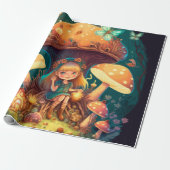 Kussenpaddenstoelenpatroon Verpakkingspapier Cadeaupapier (Uitgerold)