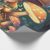 Kussenpaddenstoelenpatroon Verpakkingspapier Cadeaupapier (Hoek)