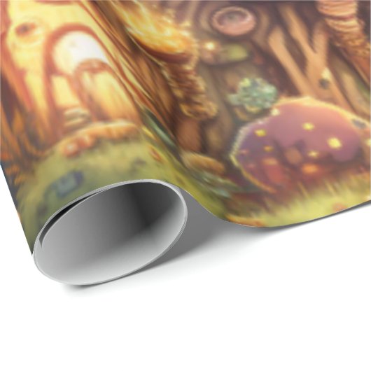 Kussenpaddenstoelenpatroon Verpakkingspapier Cadeaupapier (Rol Hoek)