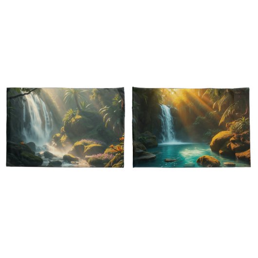 Kussens met een kalmerende waterval kussensloop (Achterkant-Set)