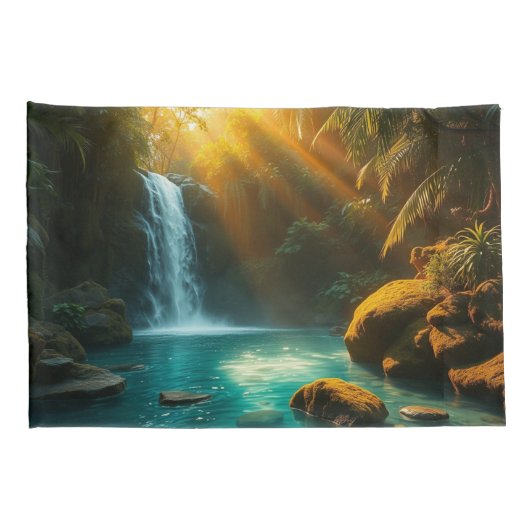 Kussens met een kalmerende waterval kussensloop (Achterkant-Rechts)